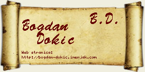 Bogdan Dokić vizit kartica